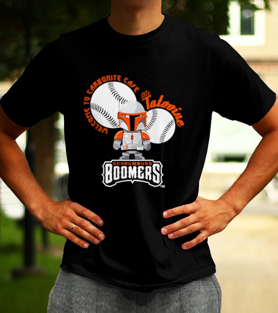Schaumburg Boomers Welcome To Carbonite Café With Baseball And Armor T-Shirt