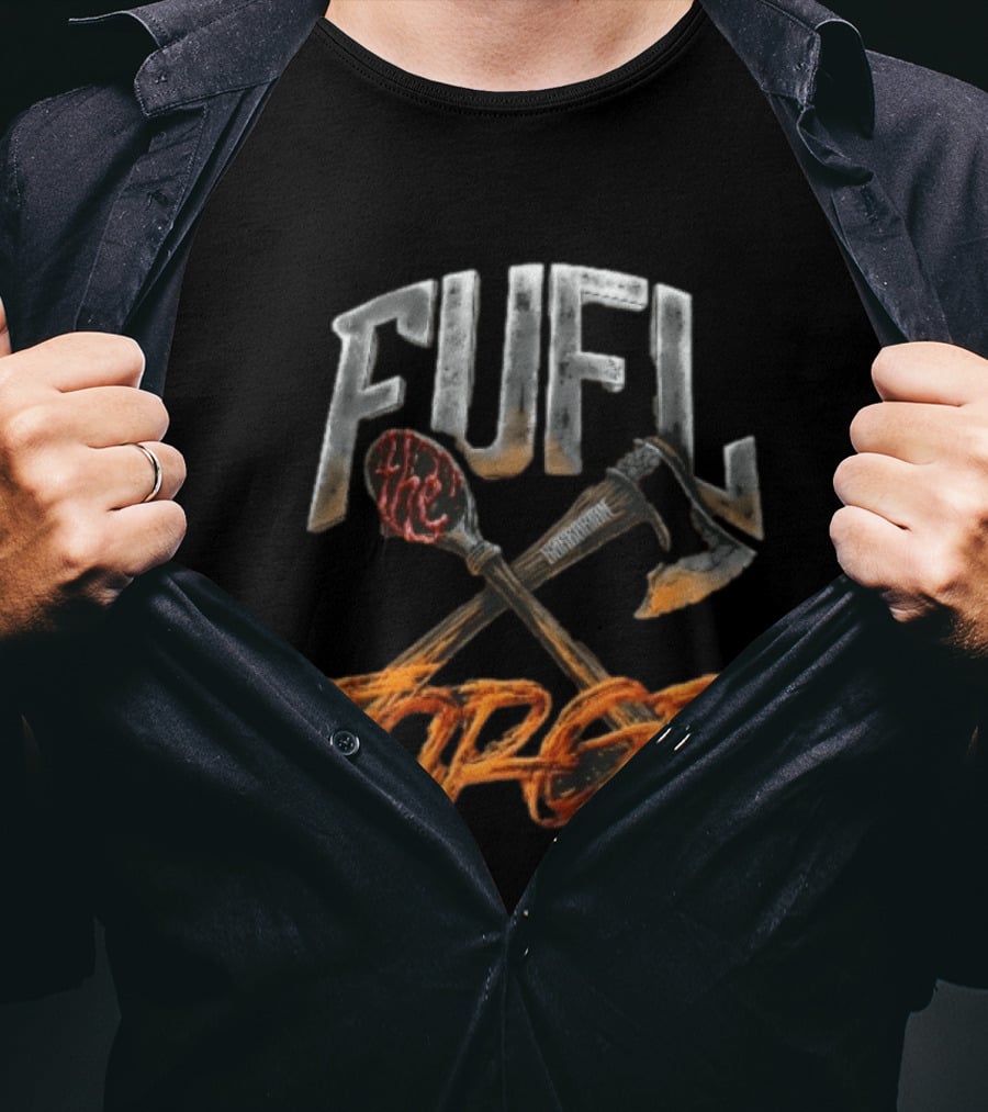 Fuel Forge Crossed Bloody Spoon Axe Flames T-Shirt