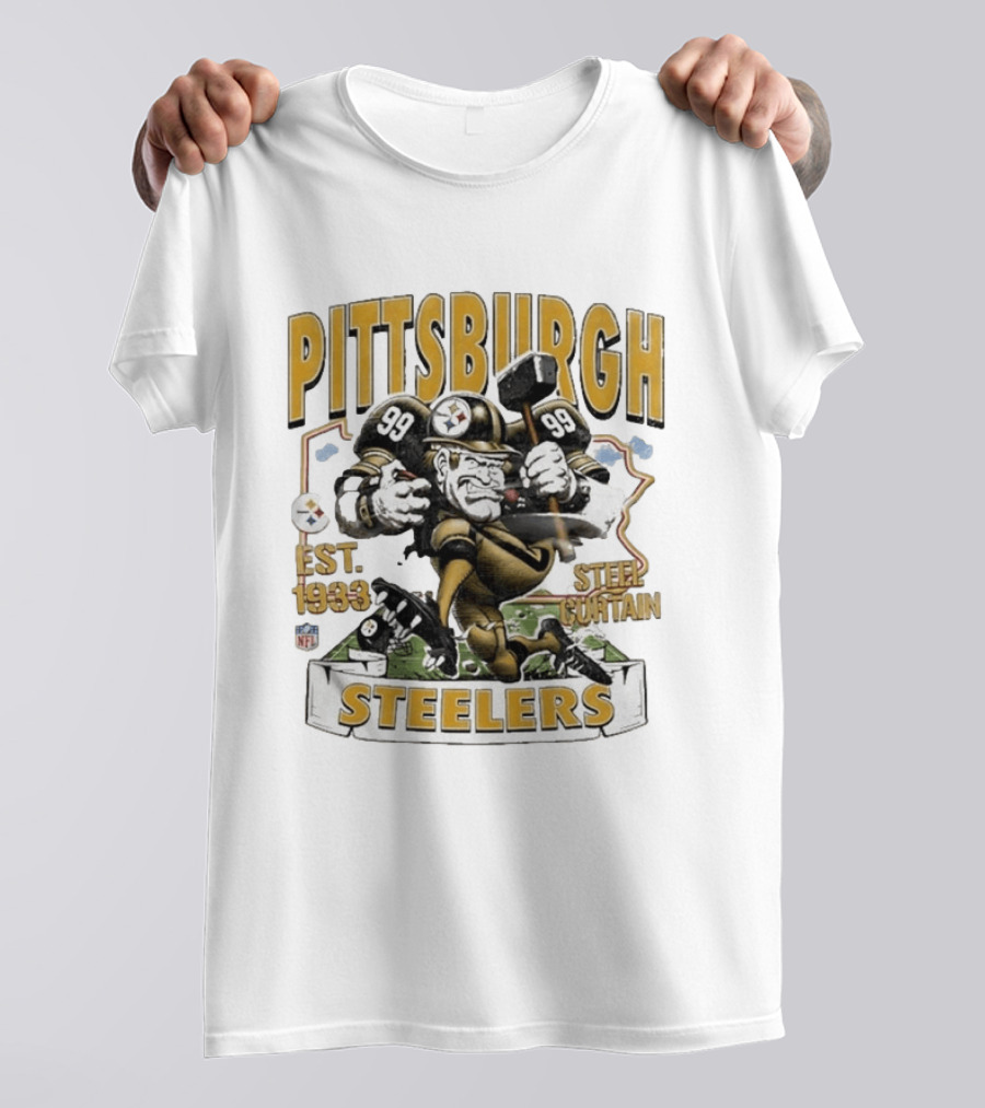 Pittsburgh Steelers Est 1933 NFL Steel Curtain 99 Football T-Shirt