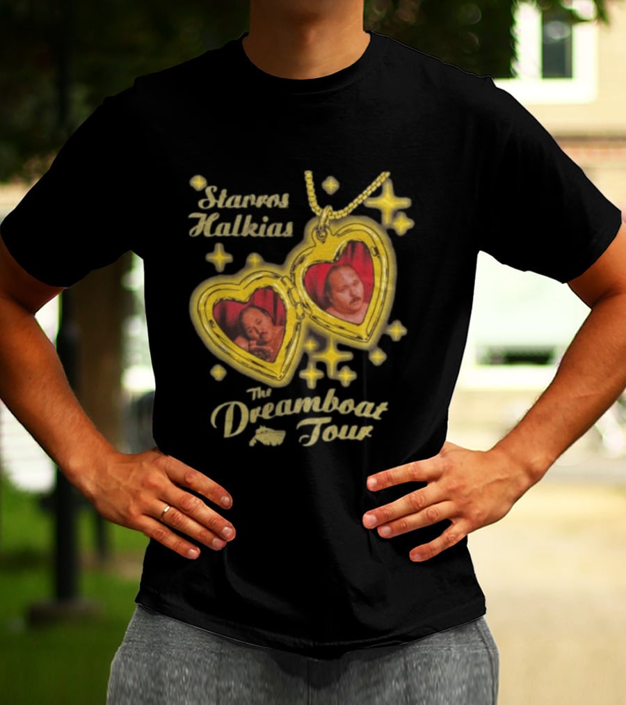 Stavros Halkias The Dreamboat Tour Heart Locket Necklace Stars T-Shirt