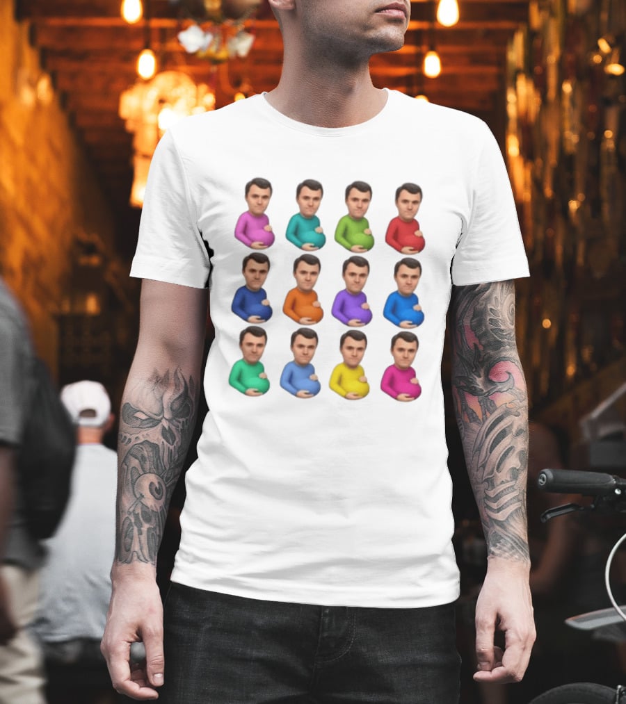 Pregnant Man Emoji Set Multicolor Avatar Faces Collection T-Shirt