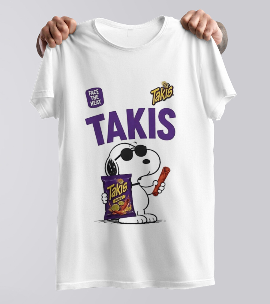 Takis Fuego Peanuts Face The Heat Snoopy Iconic Collaboration T-Shirt