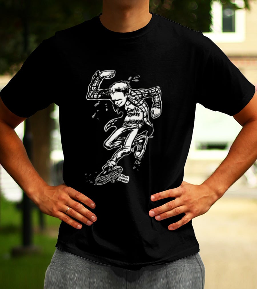 Jerks Shawn Kerri Cartoon Skanking Punk Guy Plaid Flannel T-Shirt