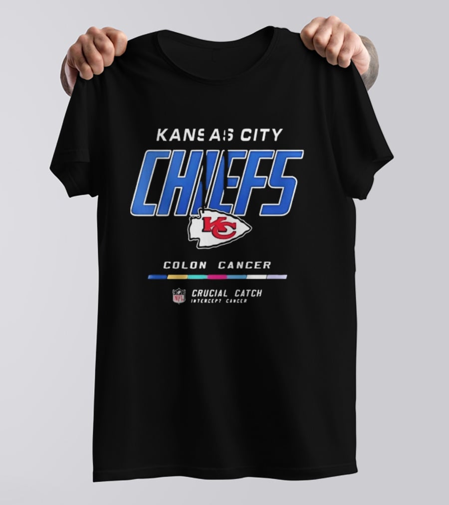 Kansas City Chiefs Crucial Catch Colon Cancer Awareness NFL T-Shirt