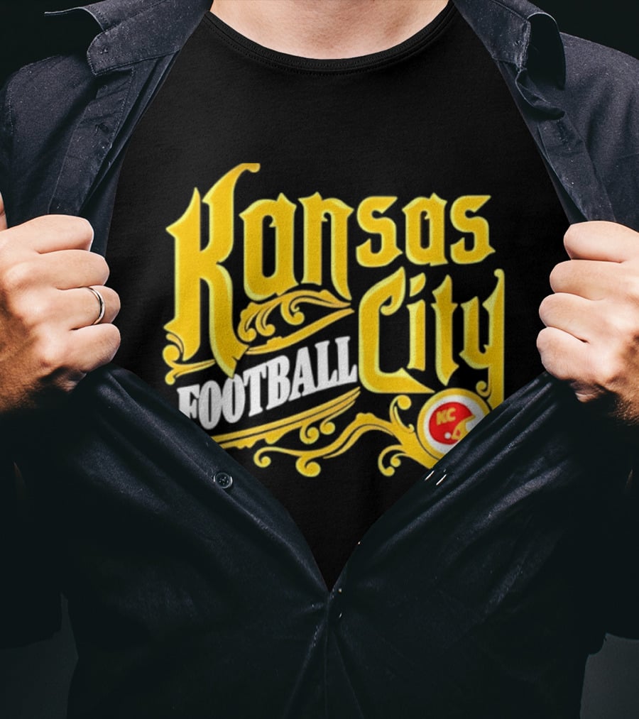 Kansas City Football City KC Chiefs Helmet T-Shirt
