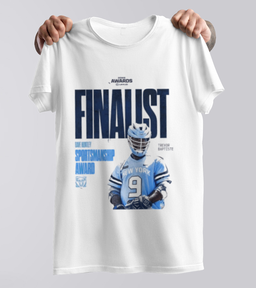Trevor Baptiste NY Atlas 2026 Dave Huntley Sportsmanship Award Finalist New York Sports Team Number 9 T-Shirt