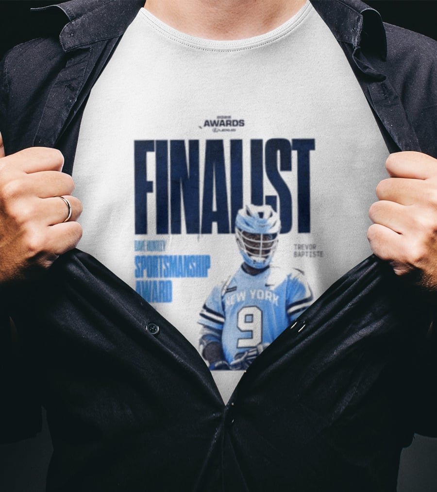 Trevor Baptiste NY Atlas 2026 Dave Huntley Sportsmanship Award Finalist New York Sports Team Number 9 T-Shirt