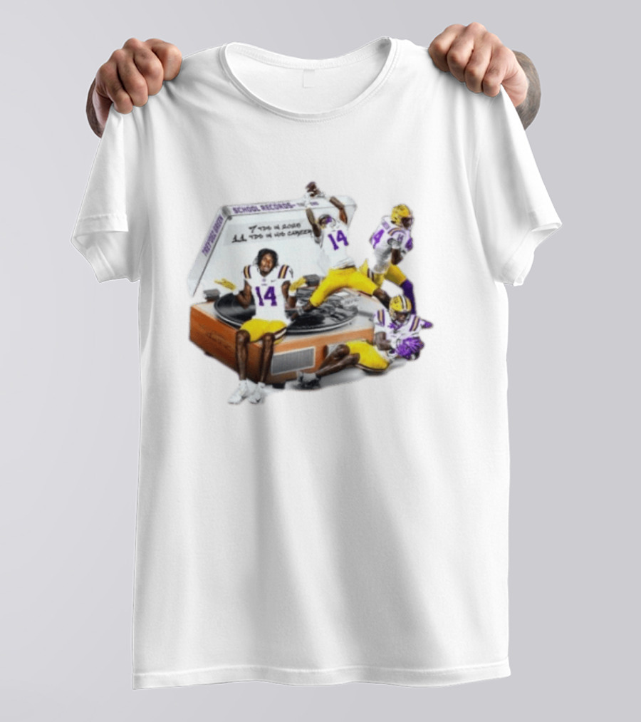 LSU Football Trey'Dez Green Touchdowns School Records Collage T-Shirt
