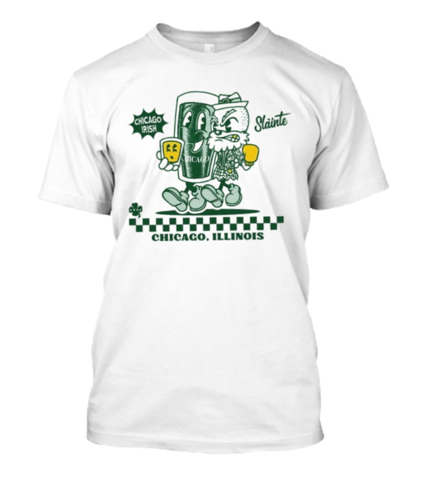 Chicago Illinois Irish Slainte Beer Pint St Patrick's Day T-Shirt