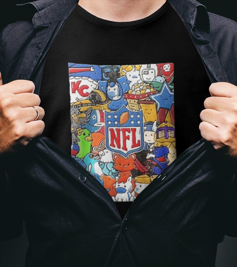 All 32 Teams Mascots Collection NFL KC Chiefs Steelers NCAA Dallas Cowboys MLB Vikings Jaguars T-Shirt