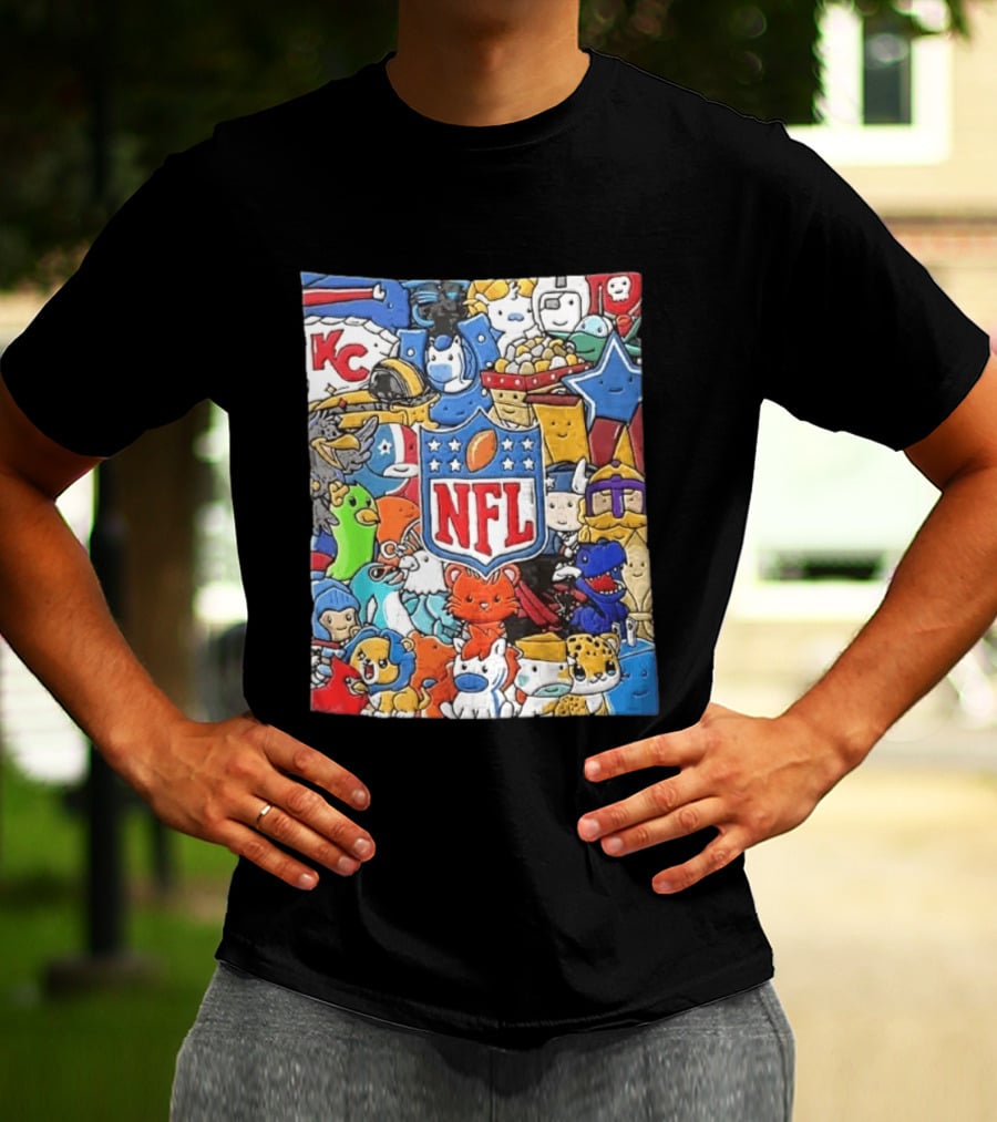 All 32 Teams Mascots Collection NFL KC Chiefs Steelers NCAA Dallas Cowboys MLB Vikings Jaguars T-Shirt