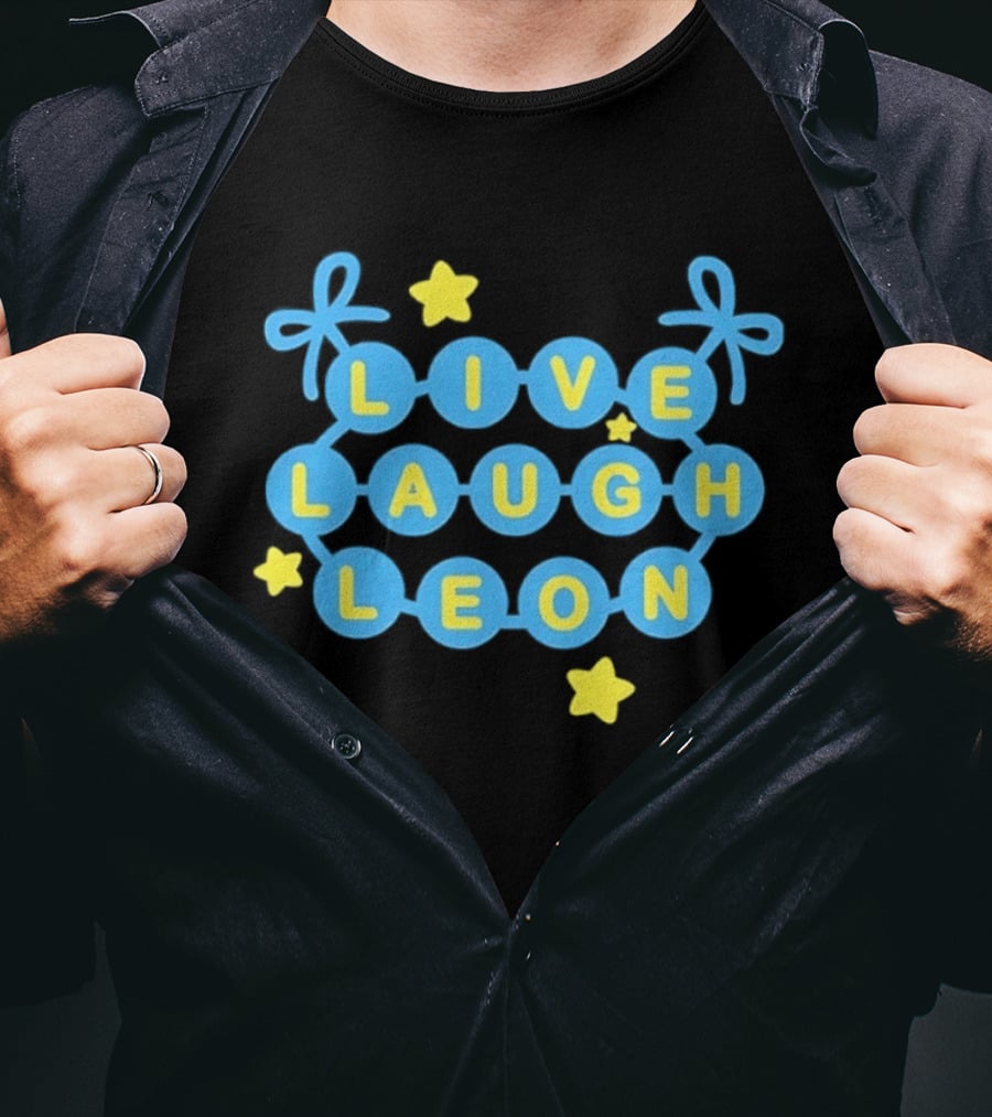 Live Laugh Leon Meme Blue And Yellow Stars T-Shirt