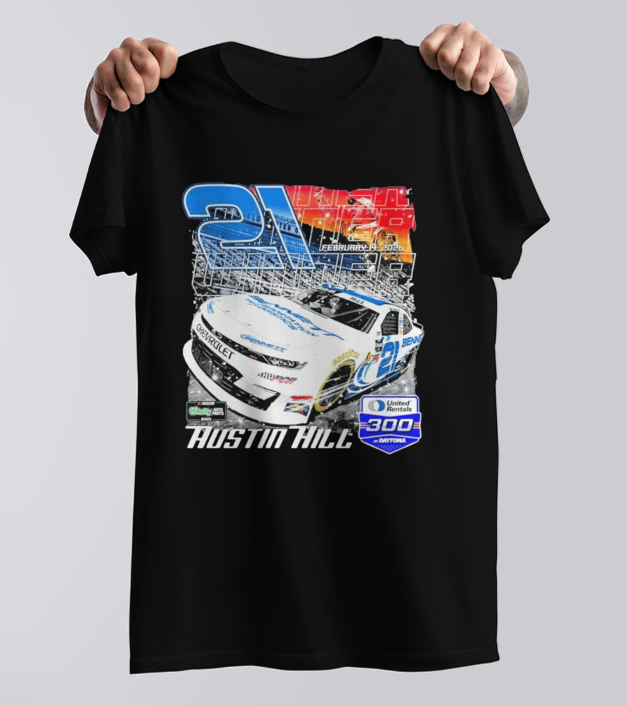 Austin Hill Richard Childress Racing February 2026 United Rentals 300 Daytona Race Winner Chevrolet 21 T-Shirt