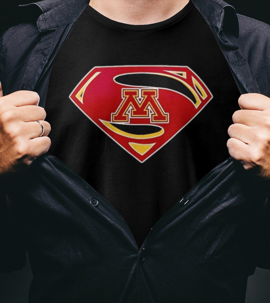 Minnesota Golden Gophers Superman Symbol College Sports Fan Gear T-Shirt