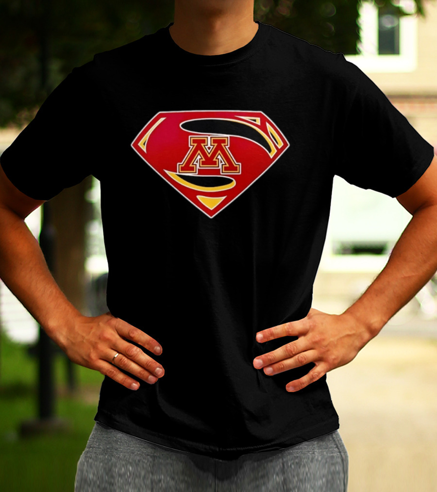 Minnesota Golden Gophers Superman Symbol College Sports Fan Gear T-Shirt