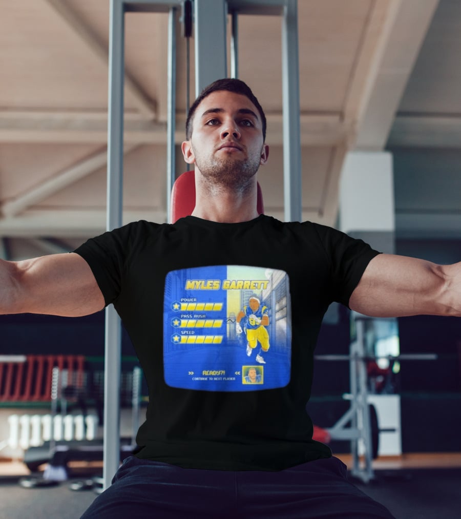 Myles Garrett Power Pass Rush Speed LA Rams 2026 Melbourne Game T-Shirt