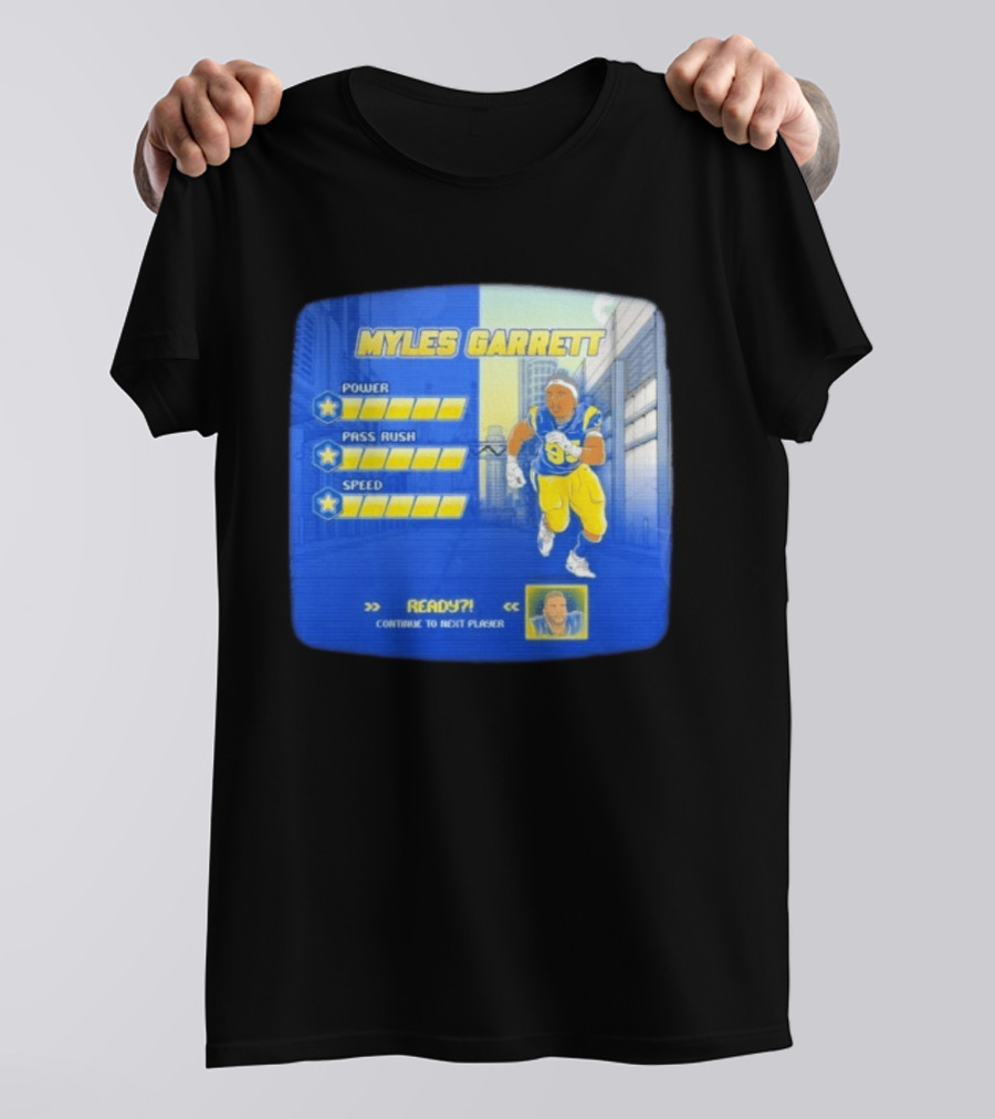 Myles Garrett Power Pass Rush Speed LA Rams 2026 Melbourne Game T-Shirt