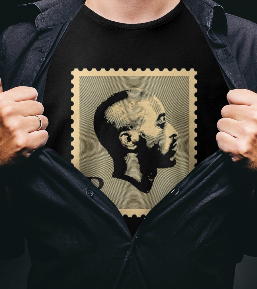 Tupac Shakur Black Postage Stamp Profile 2Pac T-Shirt