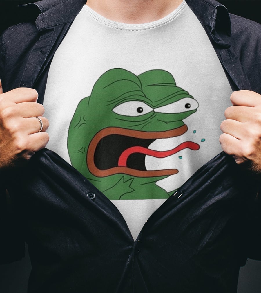 Angry Pepe Frog Meme Tongue Out Reaction Image T-Shirt