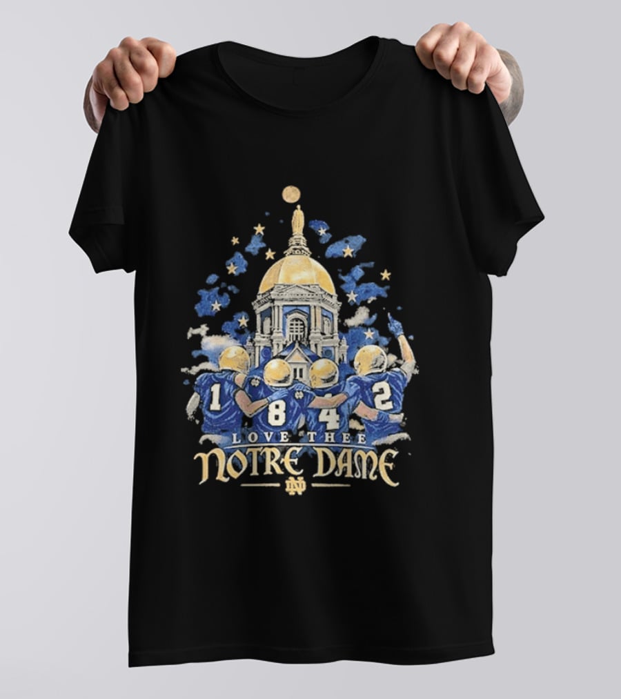 Notre Dame Football Golden Dome Love The Notre Dame 1182 Football Players T-Shirt