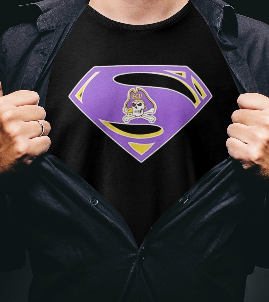 East Carolina University Pirates ECU Skull Superman T-Shirt