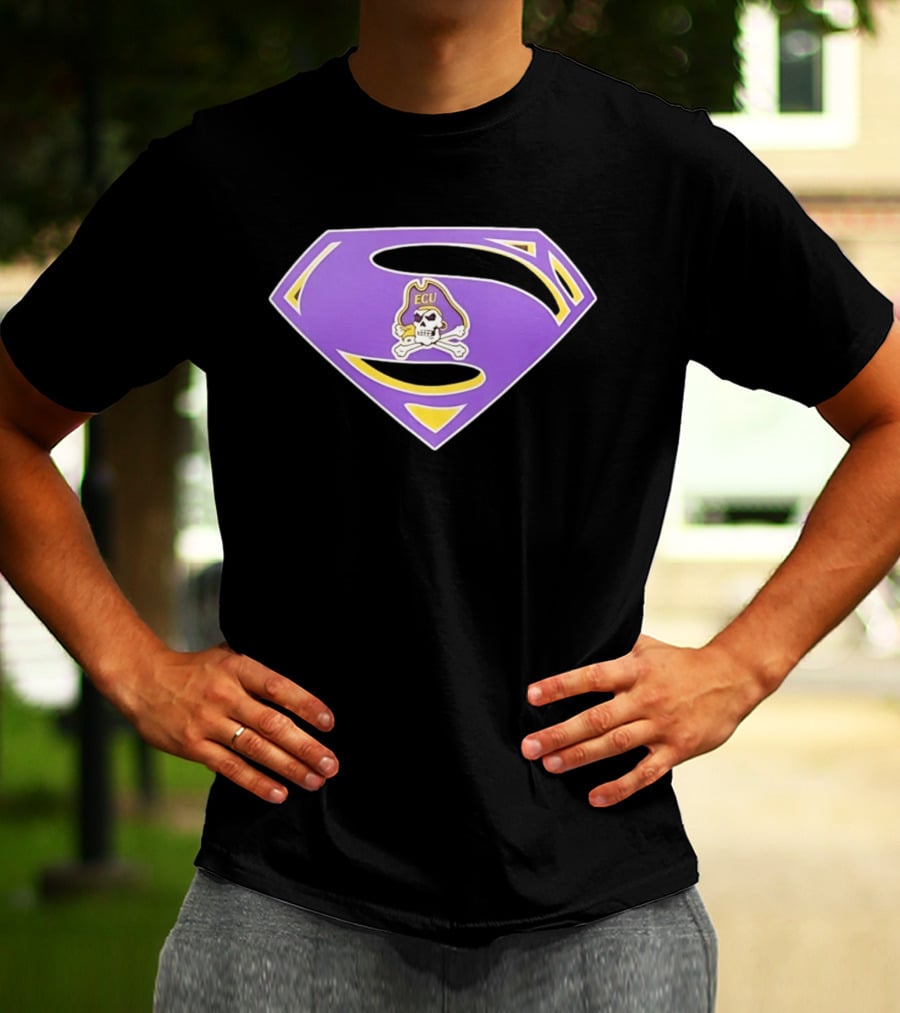East Carolina University Pirates ECU Skull Superman T-Shirt