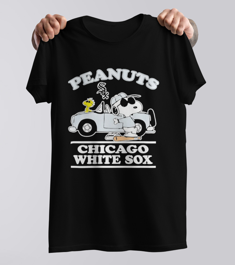 Peanuts Snoopy Woodstock In Car Chicago White Sox Baseball T-Shirt