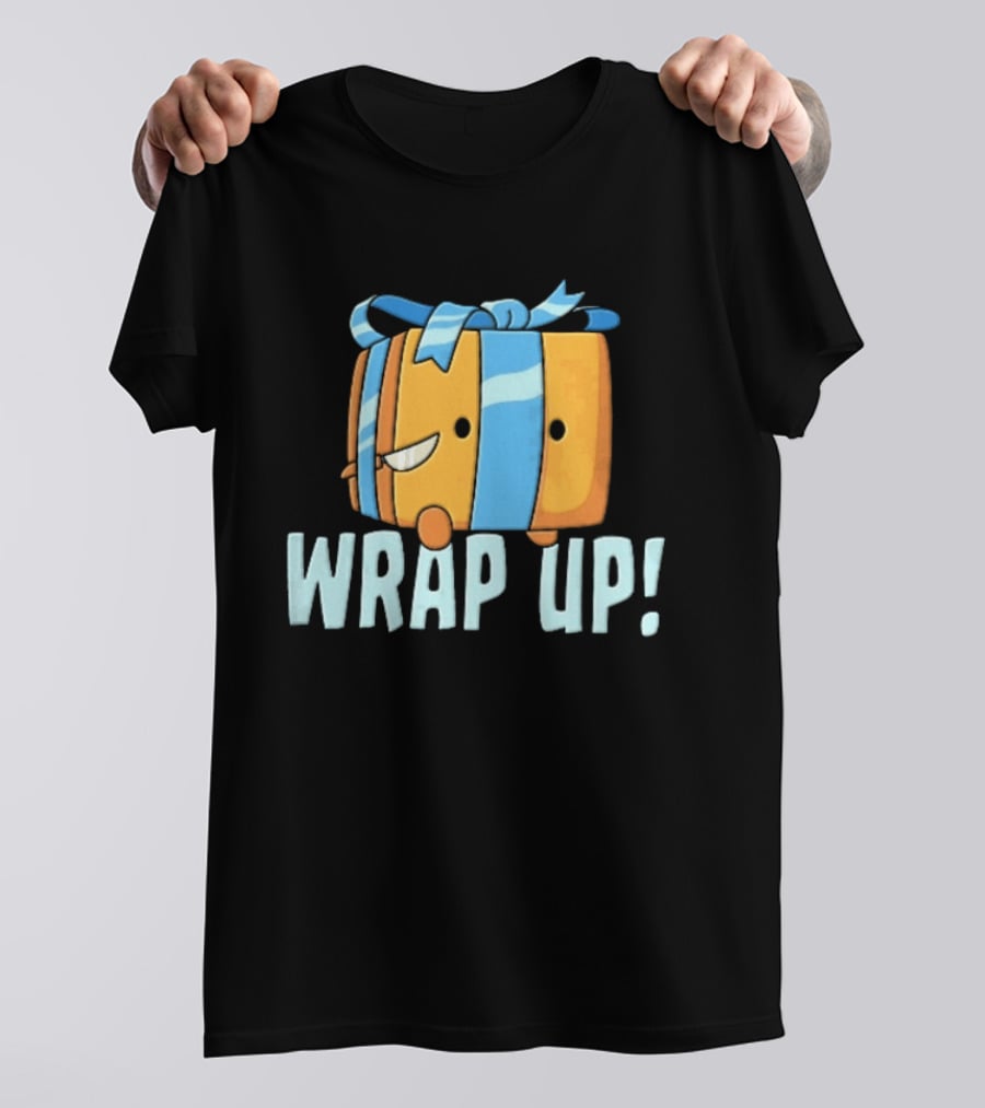 Mischievous Cartoon Ribboned Present Wrap Up With Knife T-Shirt