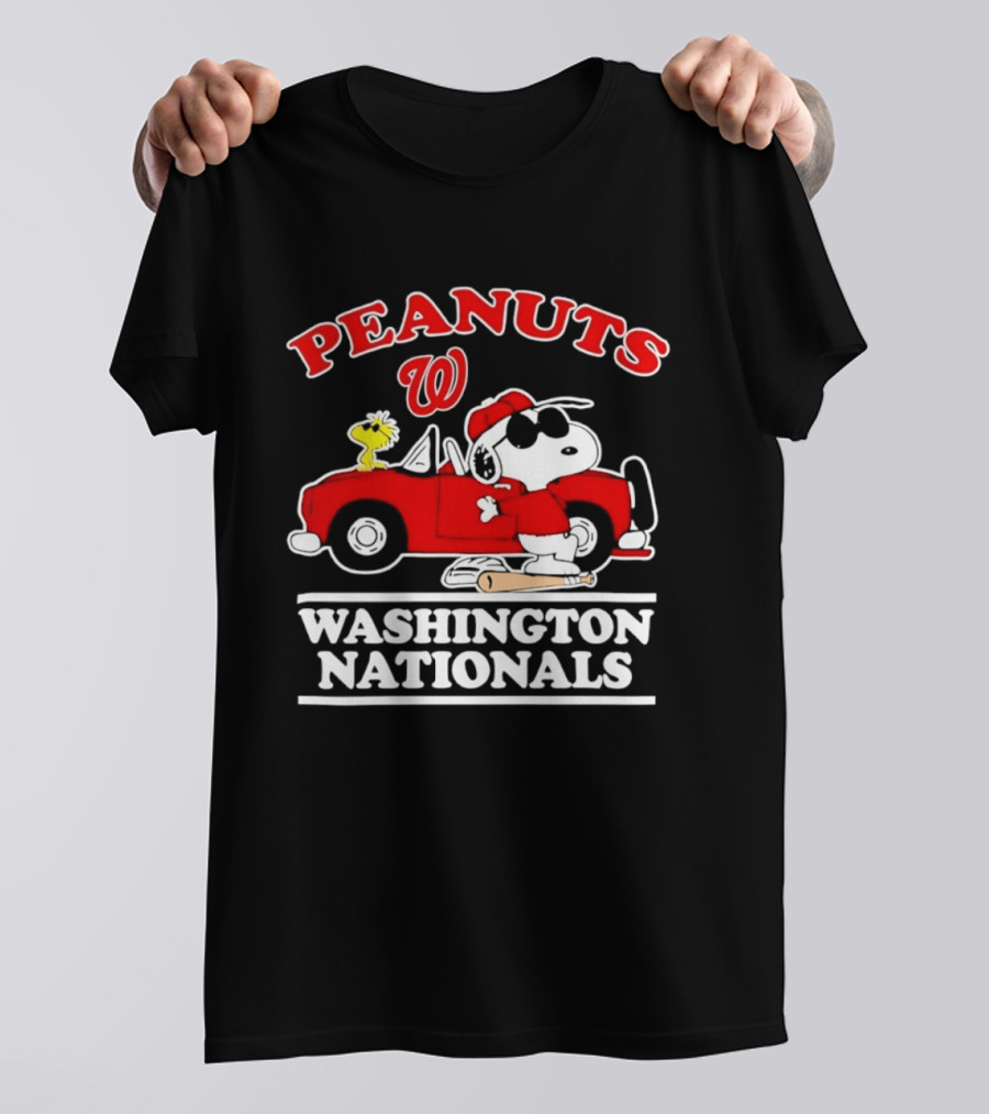 Peanuts Snoopy Woodstock Washington Nationals Baseball Car T-Shirt
