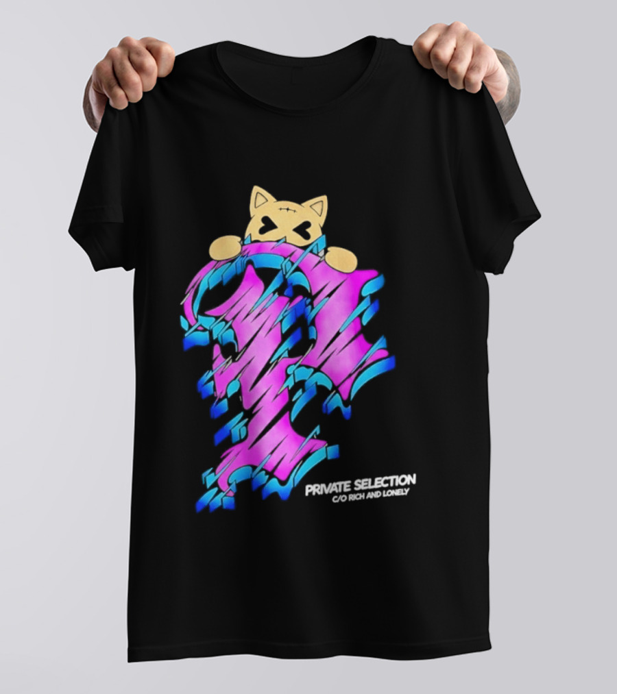 Private Selection C O Rich And Lonely Streetwear Cat Graffiti Aesthetic T-Shirt