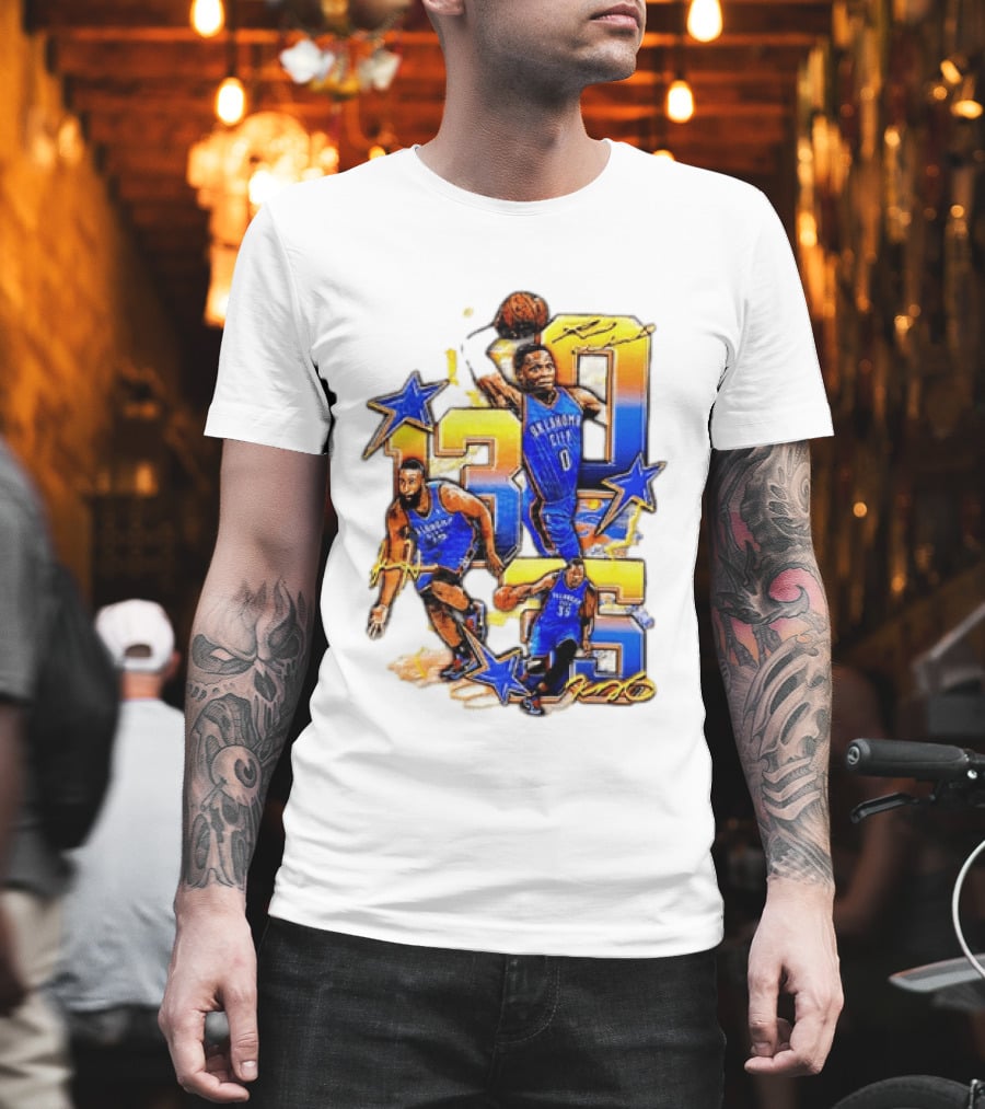 James Harden Russell Westbrook Kevin Durant Oklahoma City Thunder NBA Legends T-Shirt