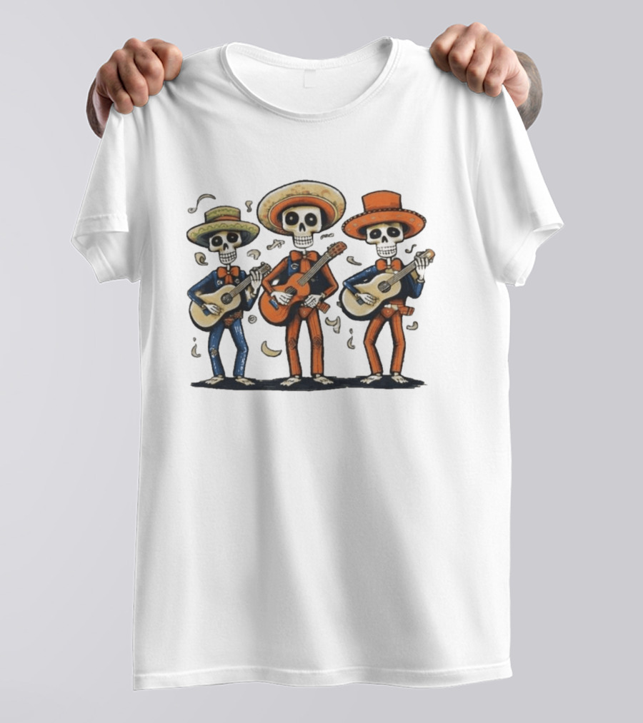 Mariachi Day Of The Dead Skeleton Band Skull Music T-Shirt
