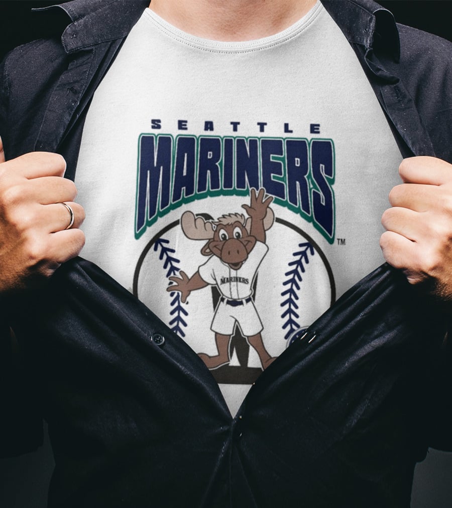 Seattle Mariners Moose Character Youth Mitchell & Ness Mania T-Shirt