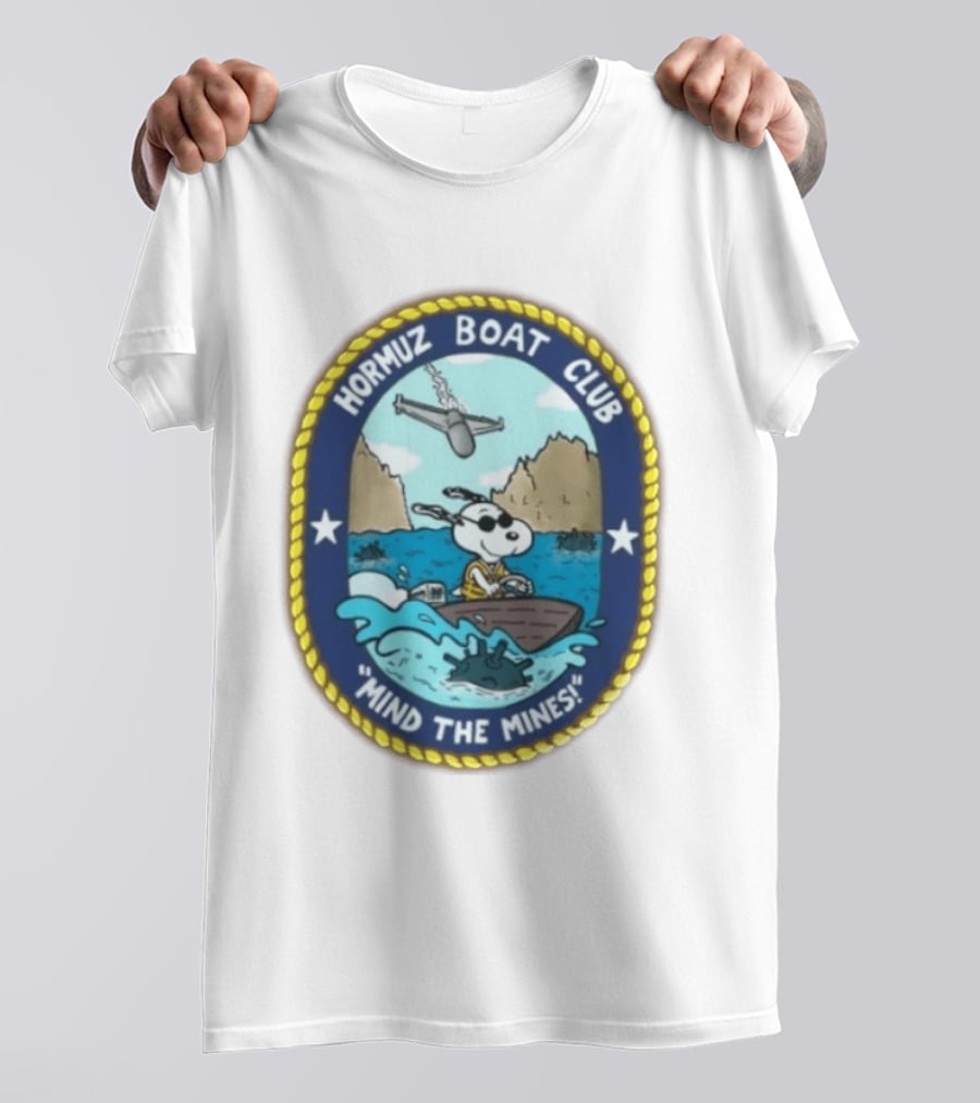 Hormuz Boat Club Snoopy Mind The Mines Marine Adventure Patch T-Shirt