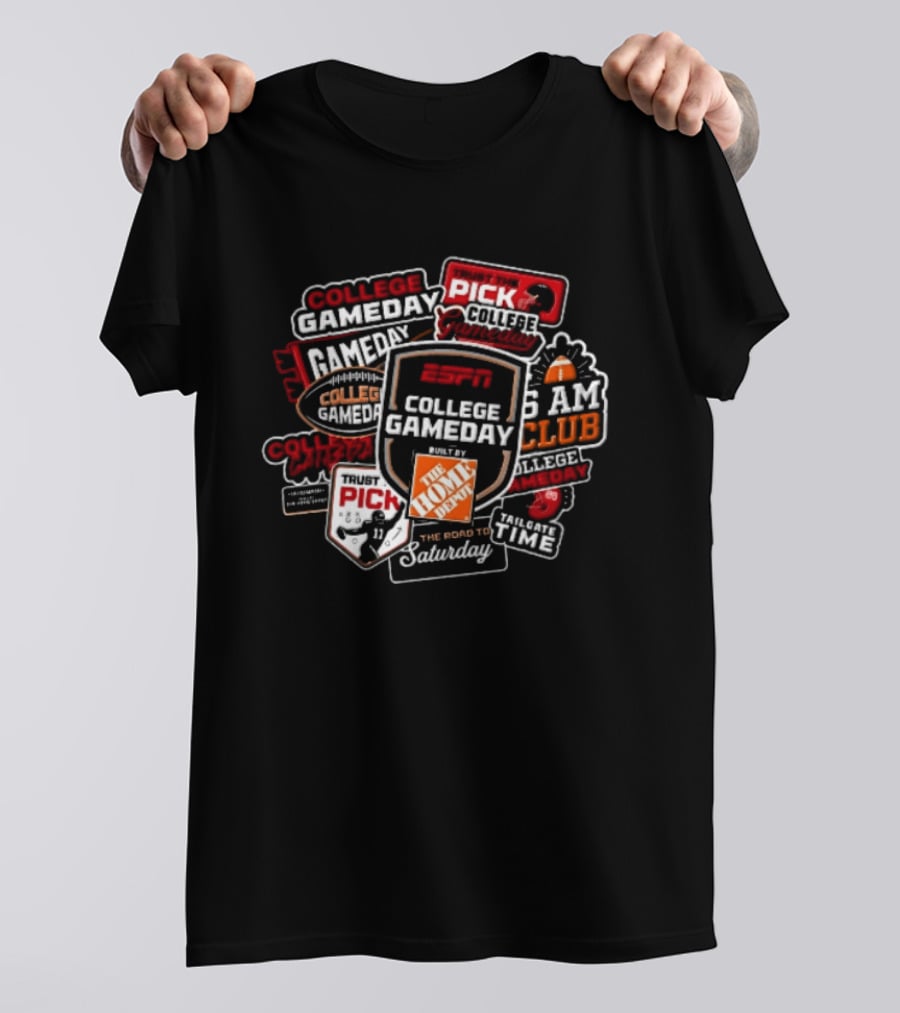 ESPn College GameDay Pick 6 AM Club Home Depot Road To Saturday Tailgate Time T-Shirt