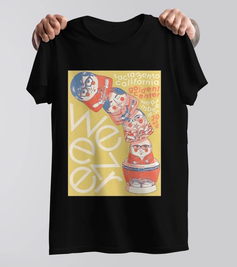Sacramento California Golden 1 Center September 8 2026 Weezer Concert Matryoshka Dolls T-Shirt