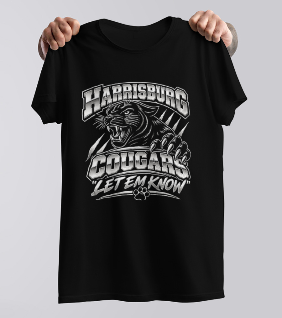 Harrisburg Cougars Let Em Know Fierce Wildcat Spirit T-Shirt