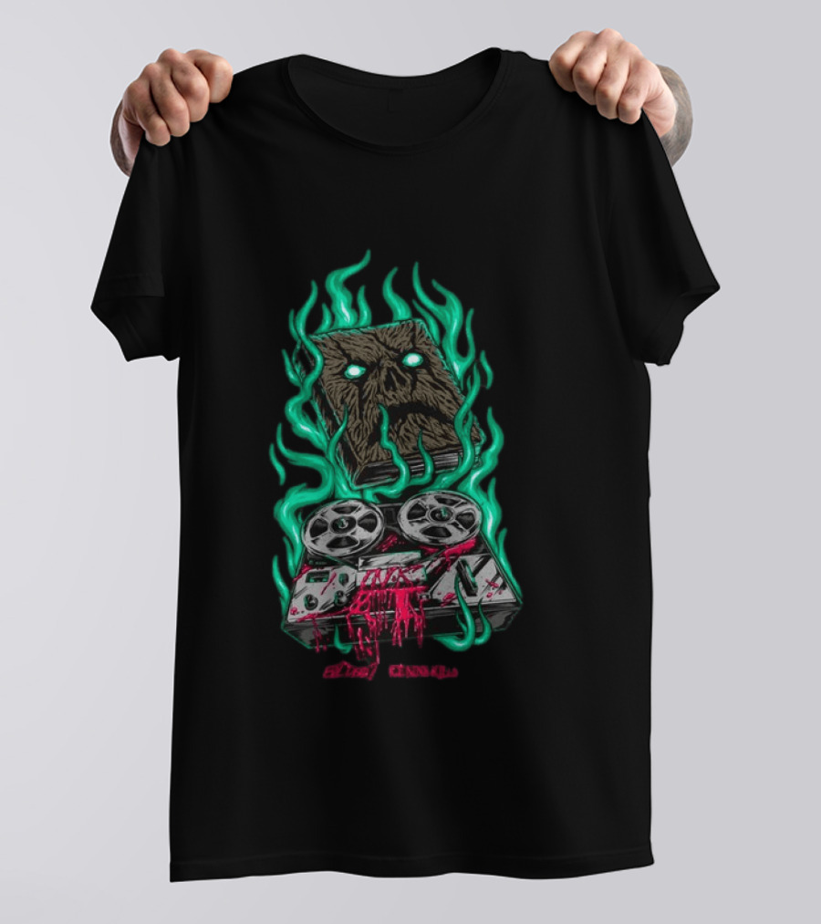 Ice Nine Kills Necronomikills Evil Dead 2 2026 Tape Recorder And Book With Flames T-Shirt