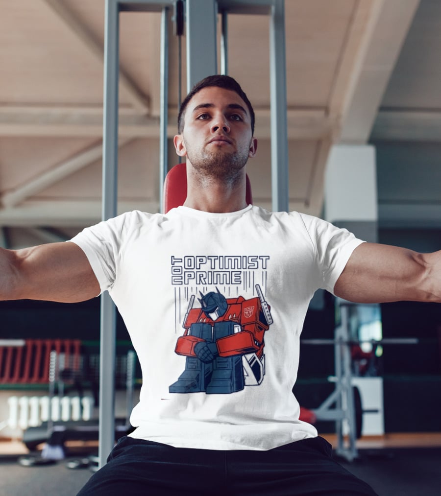 Optimist Prime Depressed Sad Robot Autobots Sitting T-Shirt