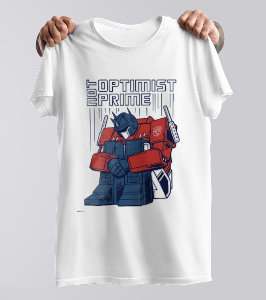 Optimist Prime Depressed Sad Robot Autobots Sitting T-Shirt