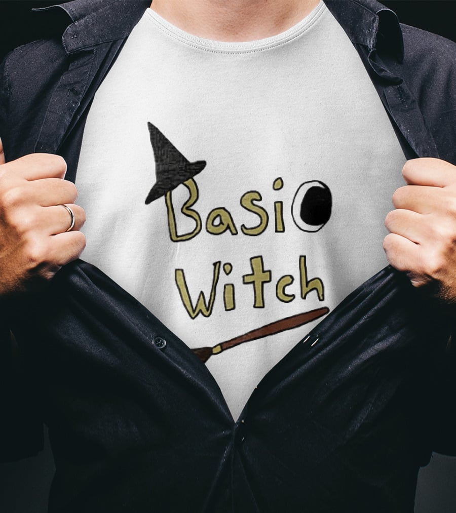 Basic Witch Halloween Witch Hat Broomstick T-Shirt