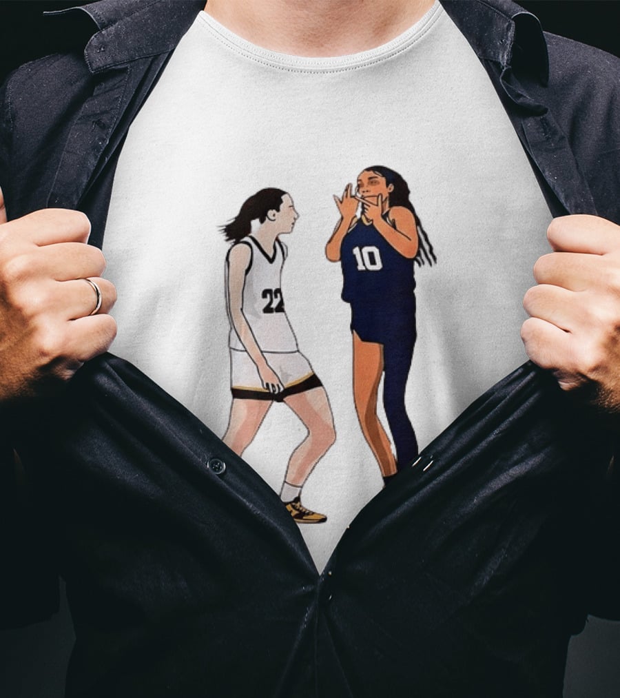 Caitlin Clark Angel Reese Basketball Rivalry 22 Vs 10 T-Shirt