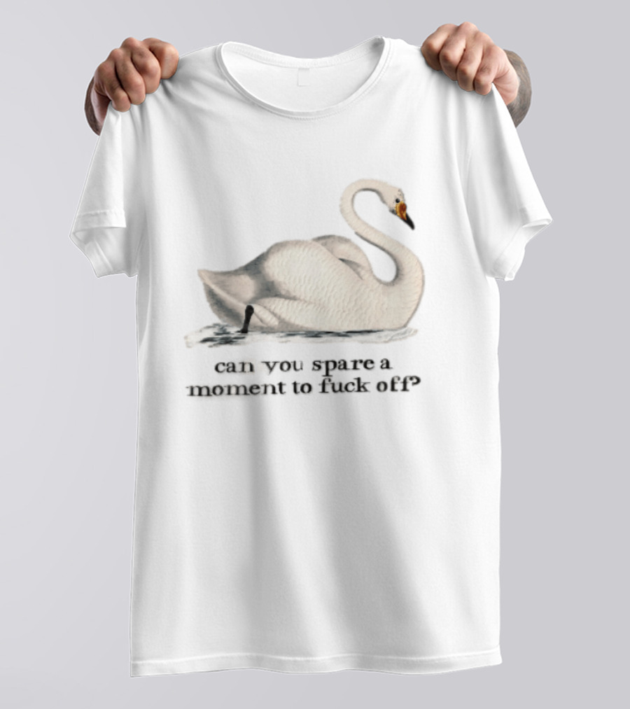 Can You Spare A Moment To Fuck Off White Swan Floating Water T-Shirt