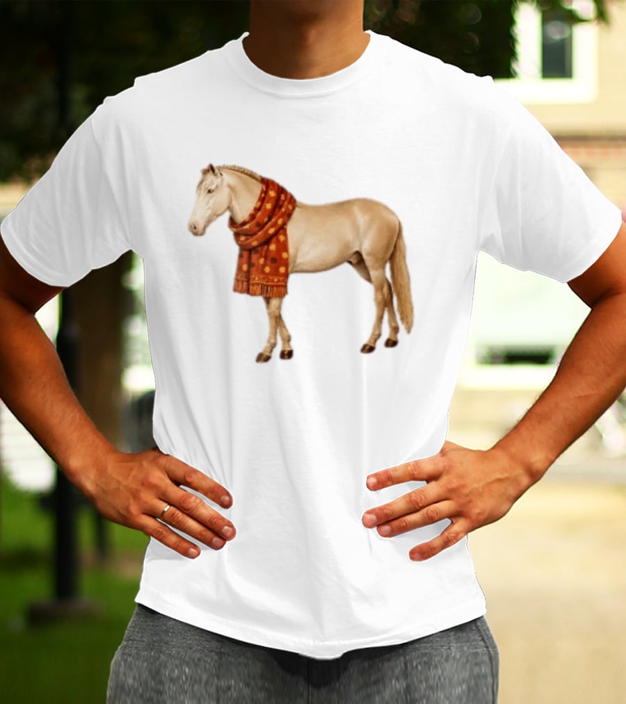 Did Someone Say Pumpkin Spice Latte Palomino Horse Autumn Leaf Scarf T-Shirt