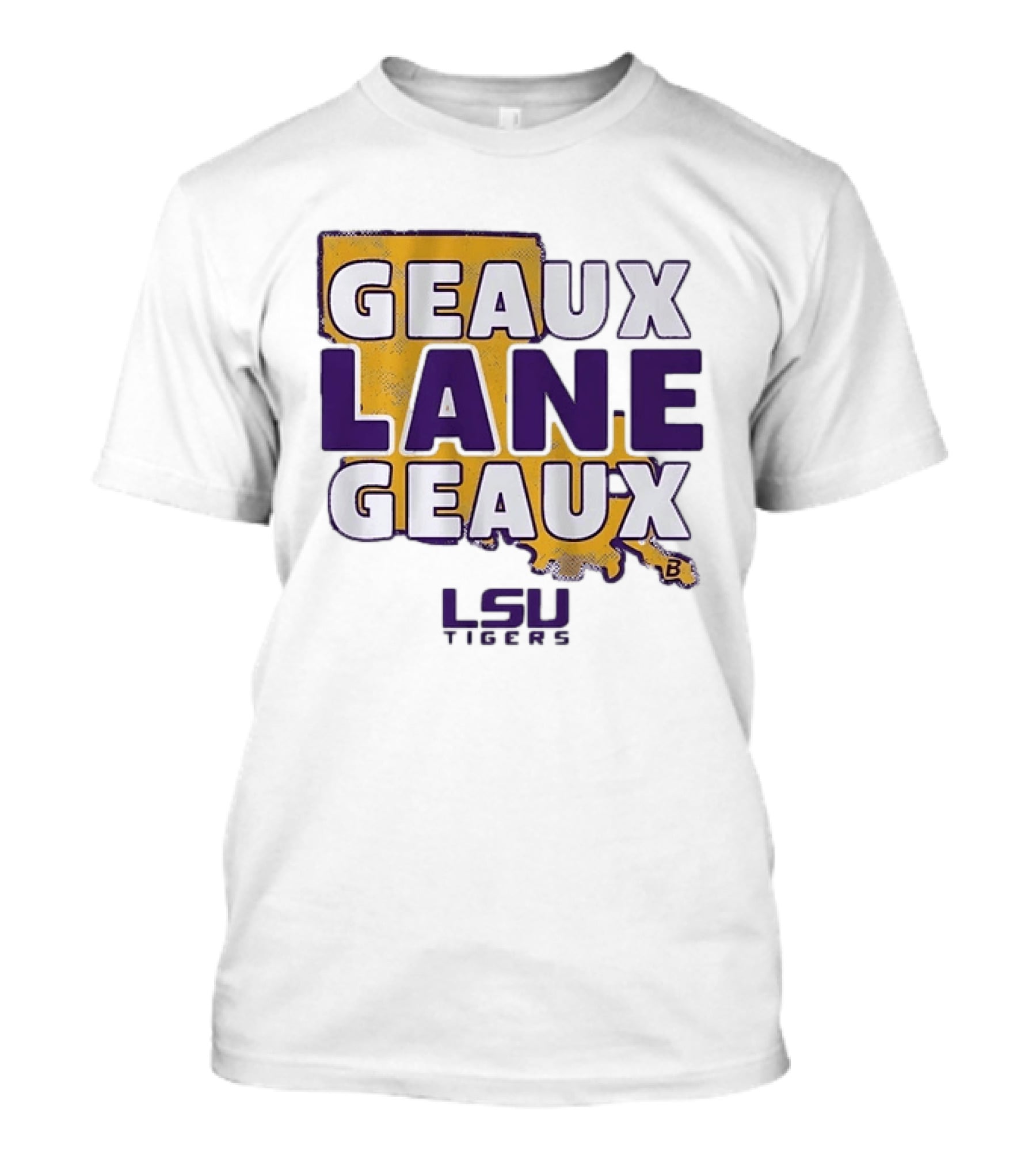 Geaux Lane Geaux LSU Tigers Louisiana State University Map T-Shirt