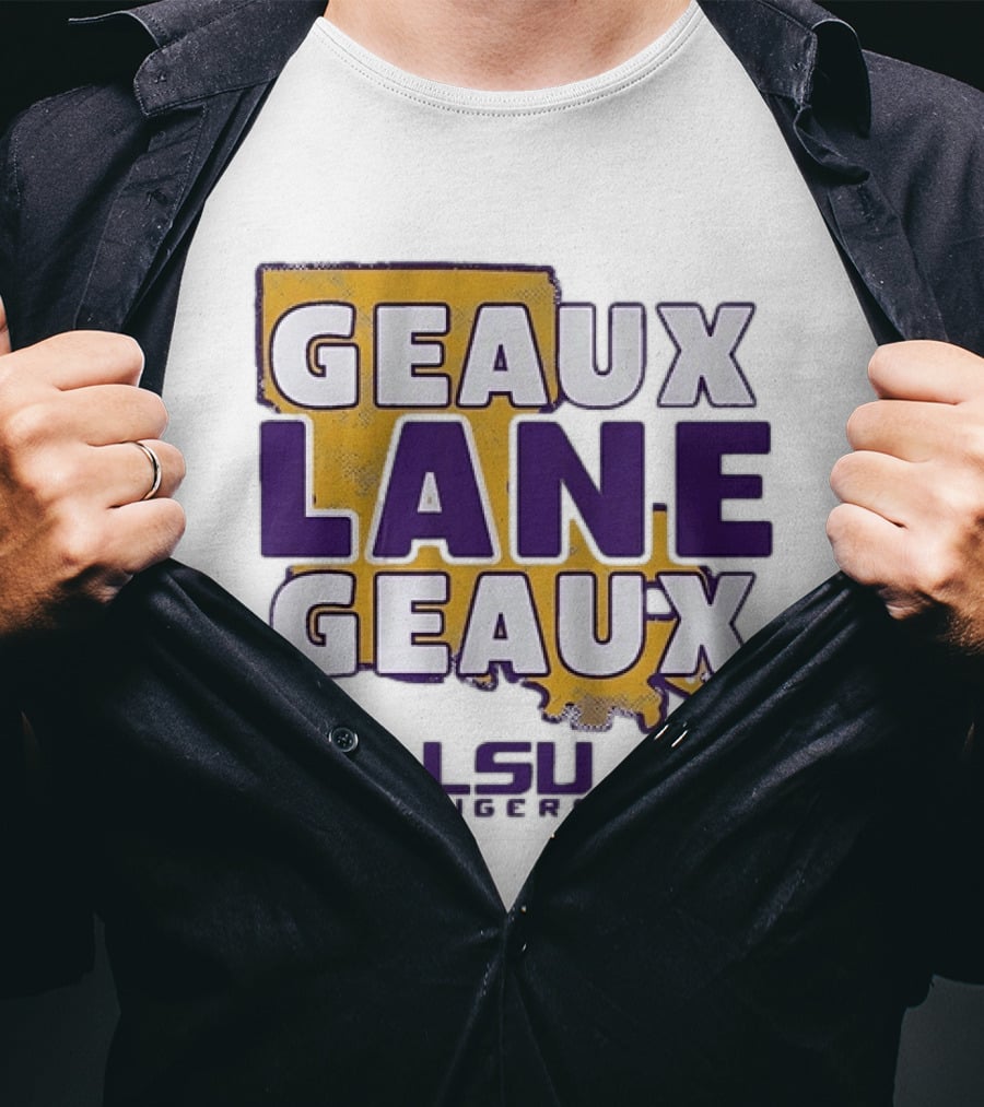 Geaux Lane Geaux LSU Tigers Louisiana State University Map T-Shirt