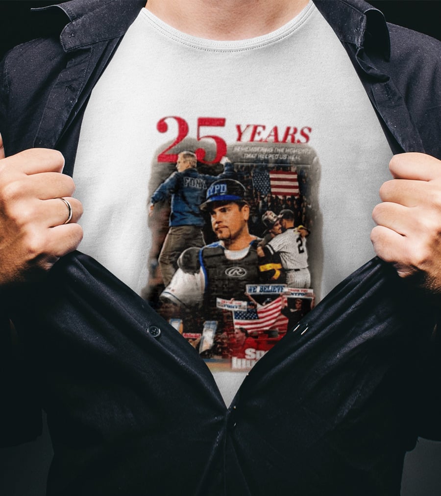 25 Years George W Bush Mike Piazza New York Mets Remembering 9 11 Sports Illustrated T-Shirt