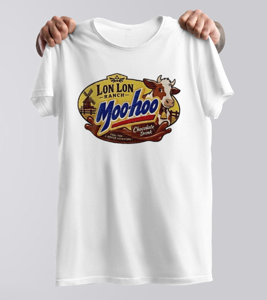 Lon Lon Ranch Moo Hoo Chocolate Drink Fuel For A Bigger Adventure Legend Of Zelda T-Shirt
