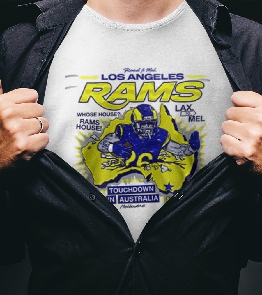 Los Angeles Rams Touchdown Fans Support Down Under Australia T-Shirt