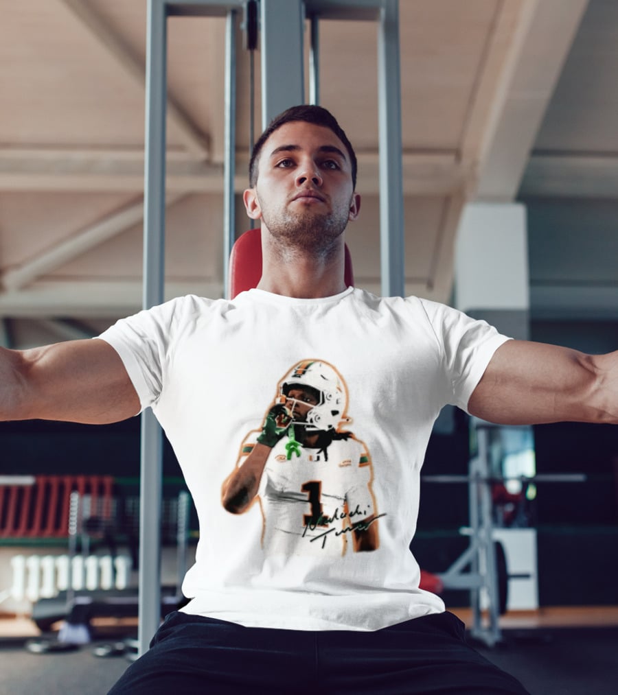 Miami Hurricanes Malachi Toney Player Photo Orange Glow NCAA Acc T-Shirt